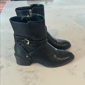 Chaps Black Leather Ankle Boots - NWOT